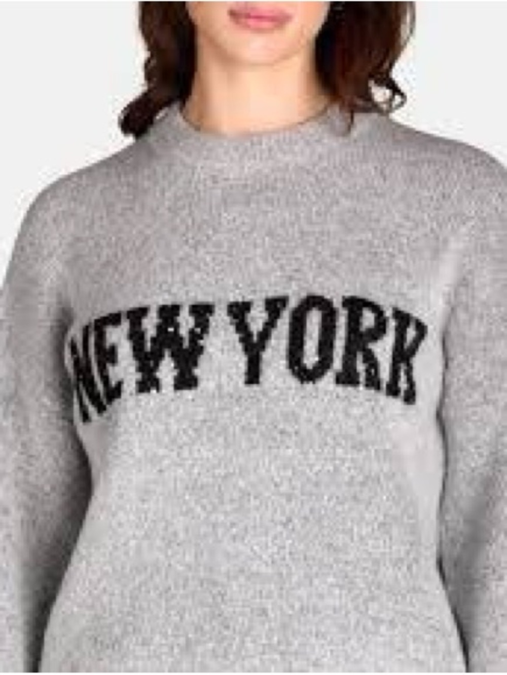 Madden NYC Oversized Grey New York Sweater